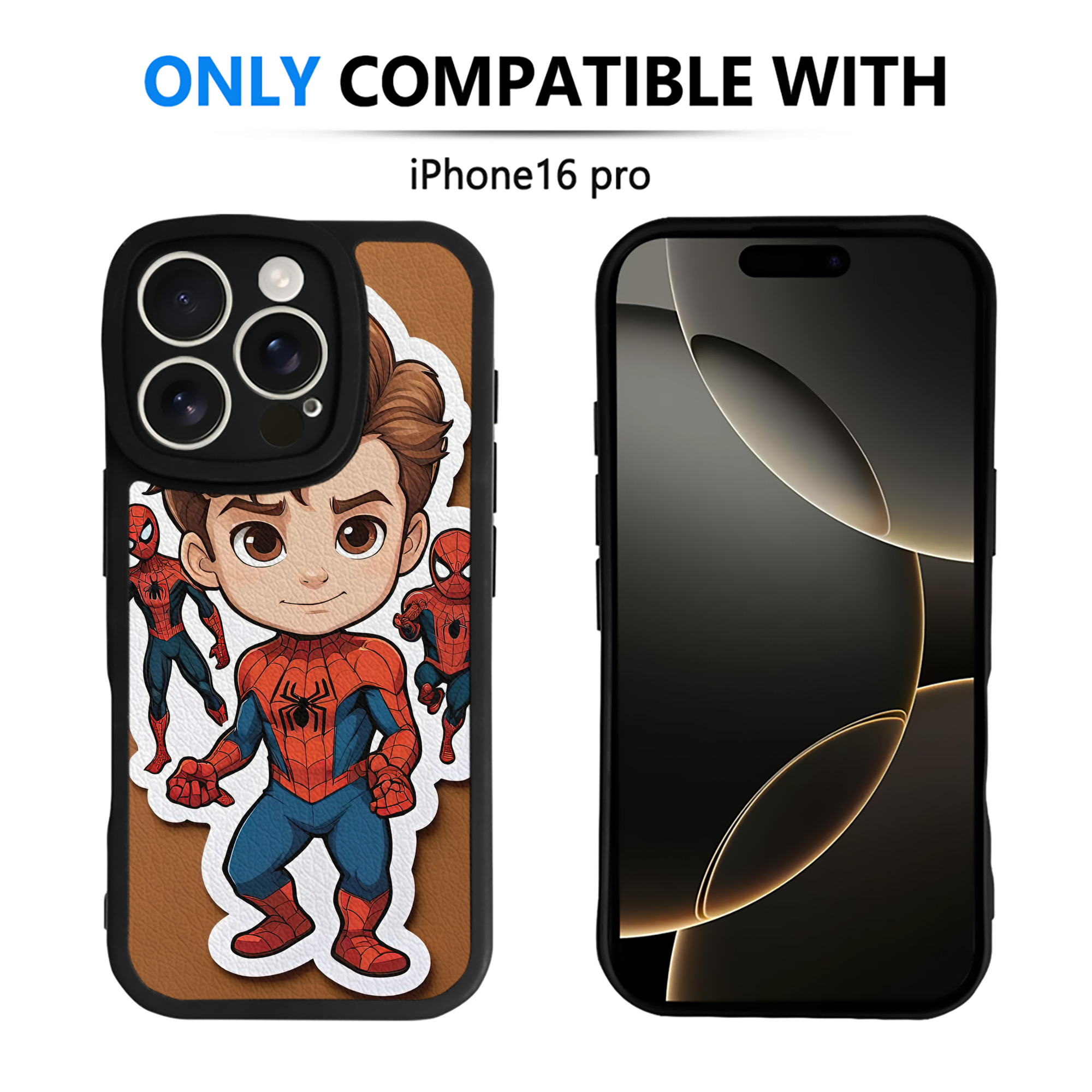 Spider Man スパイダーマン 【iPhone 16シリーズ対応】シリコンスマホケース（レザー調） 材質：シリコン